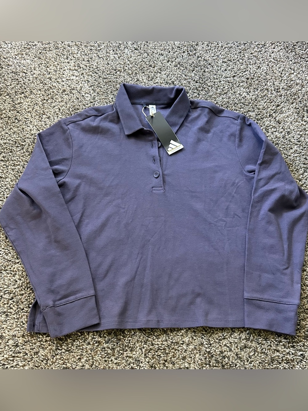Adidas Women’s Beyond The Course Long Sleeve Golf Polo Violet Size Small JN2922
